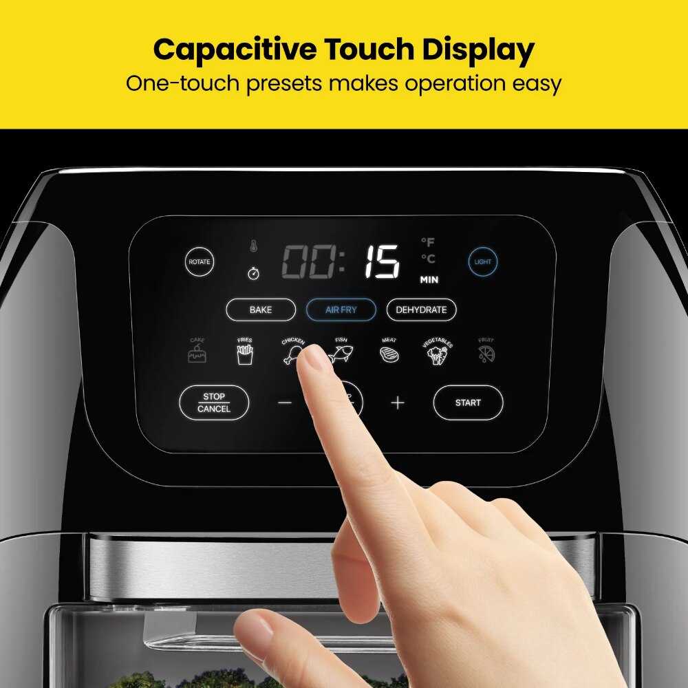 Chefman Multifunctional Digital Air Fryer+ Rotisserie, Fry, Roast & Bake, 17 Presets, XL 10L, Black