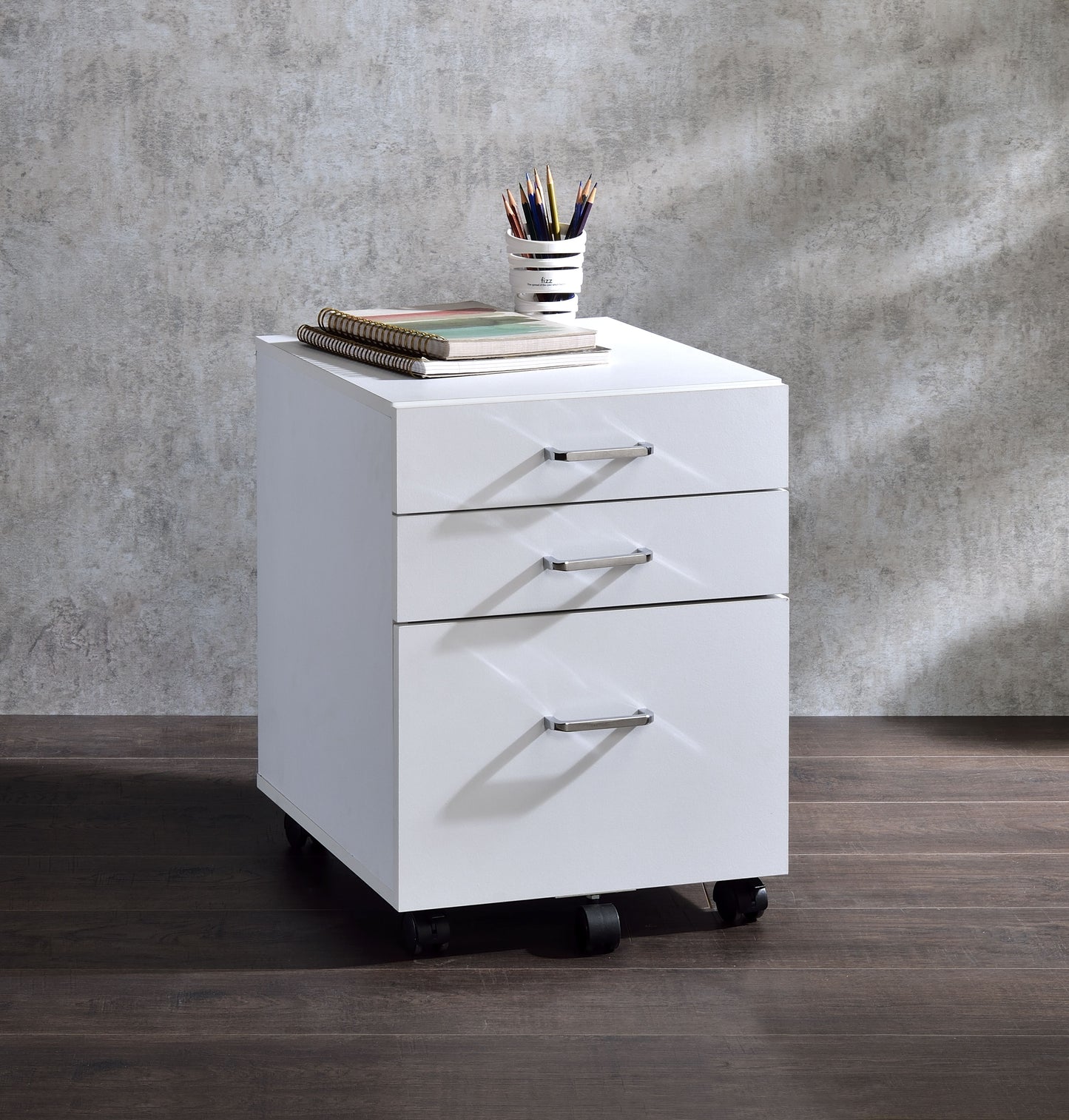 Tennos Cabinet, White Chrome Finish 93194