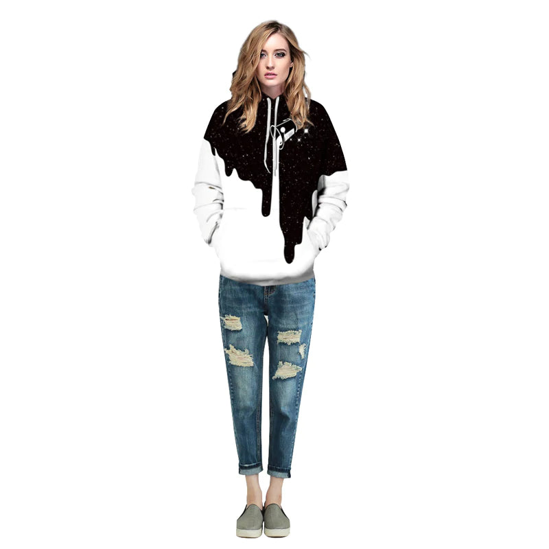 Women's 3D Milk Print Hoodies Sweatshirts
