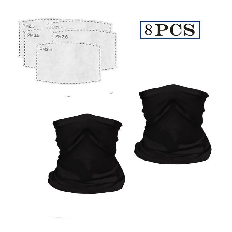 Scarf Bandanas Neck Gaiter with Safety Carbon Filters Multi-purpose Face Cover