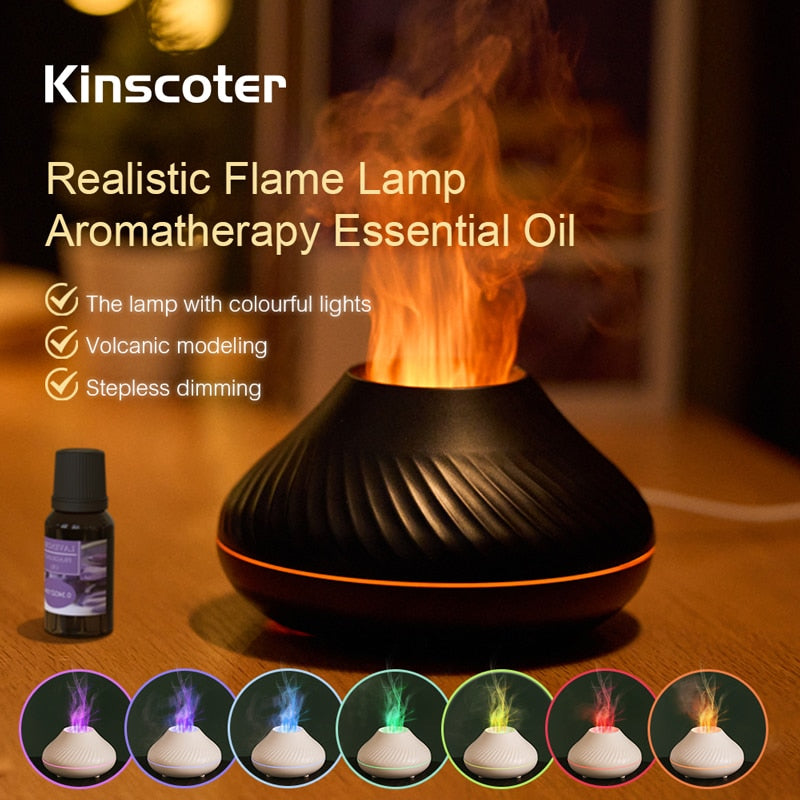 Aroma Diffuser Flame Light Mist Humidifier Aromatherapy Diffuser