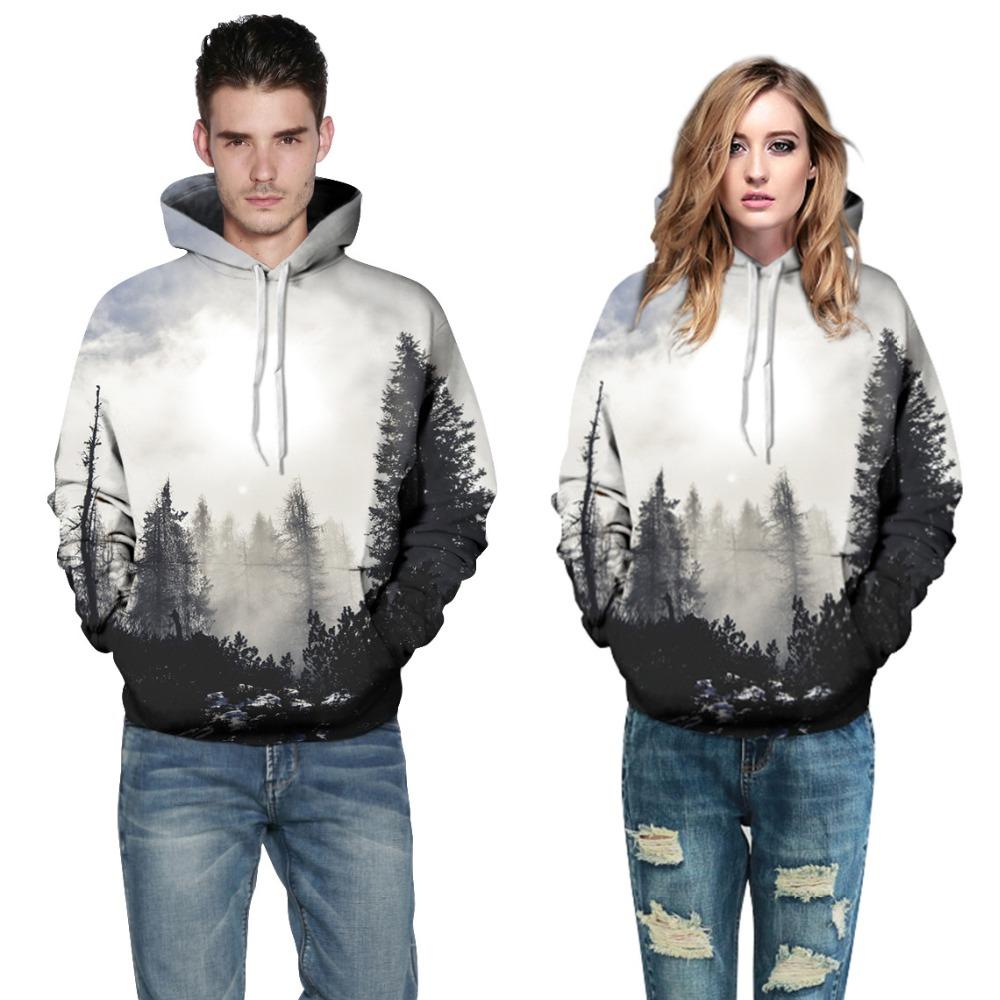 Women's 3D Forest Print Hoodies