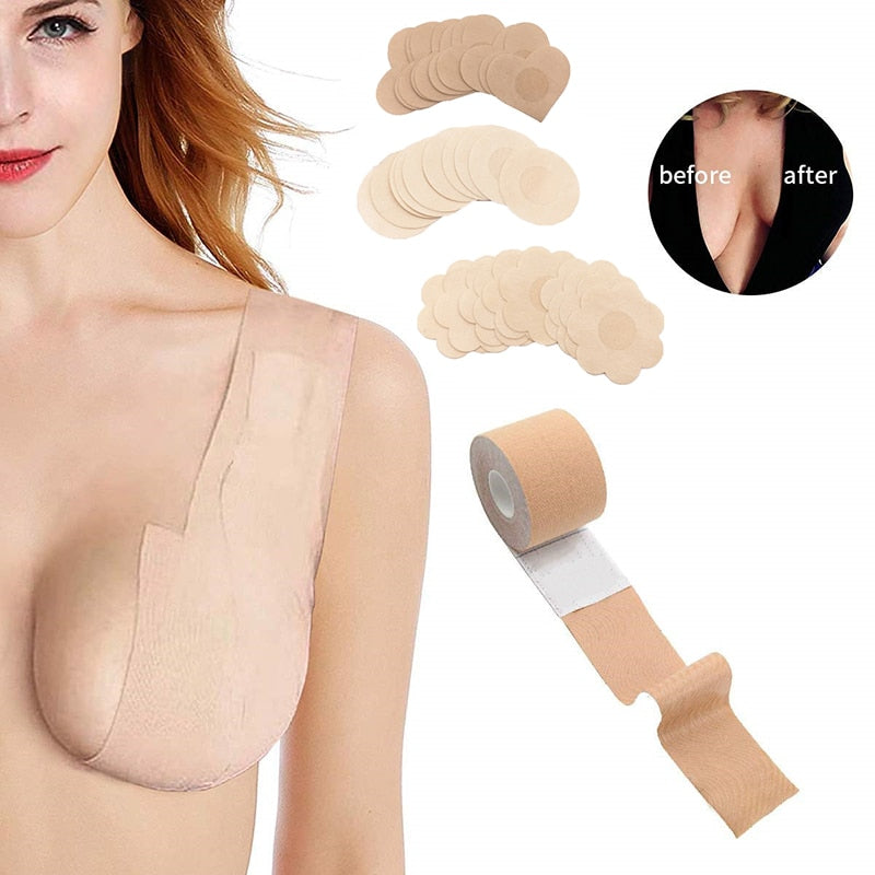 Soft Boob Tape Bras Adhesive Invisible Bra Nipple Pasties Covers Breas –