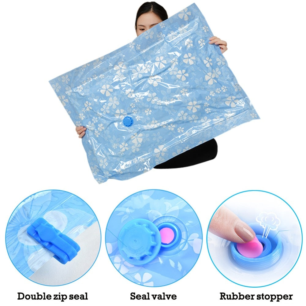 7- 11PCS Set Thick Vacuum Storage Bags For Clothes Compressed Bags with Hand Pump Reusable Blanket Clothes Quilt Organizer Travel
