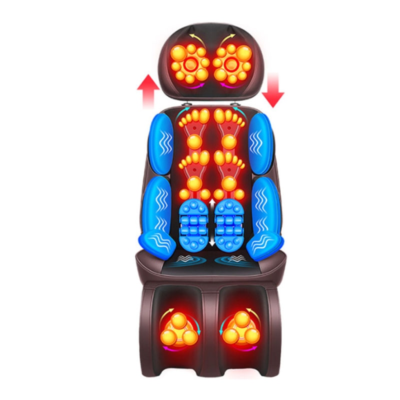 Shiatsu Upgrade Electric Full Body Massage Chair Neck Back Waist Massage Cushion Heat Vibrate Kneading Leg Massage Pad Seat Relaxation