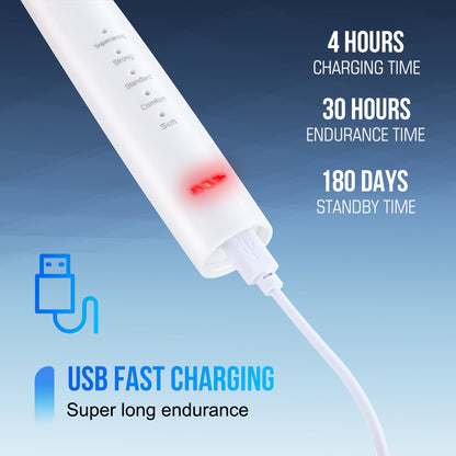 5-Speed High Frequency Vibrating USB Electric Toothbrush Set Cleaning Device To Remove Stains