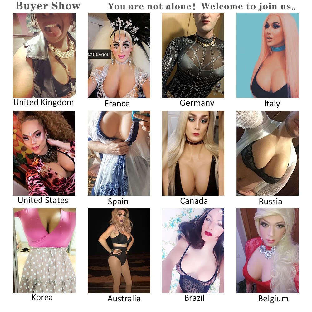Crossdresser Cosplay DragQueen Travesti Shemale Silicone Cotton fill Breast Forms Plate Fake Boobs Bodysuit Tetas Tits Realistic Artificial