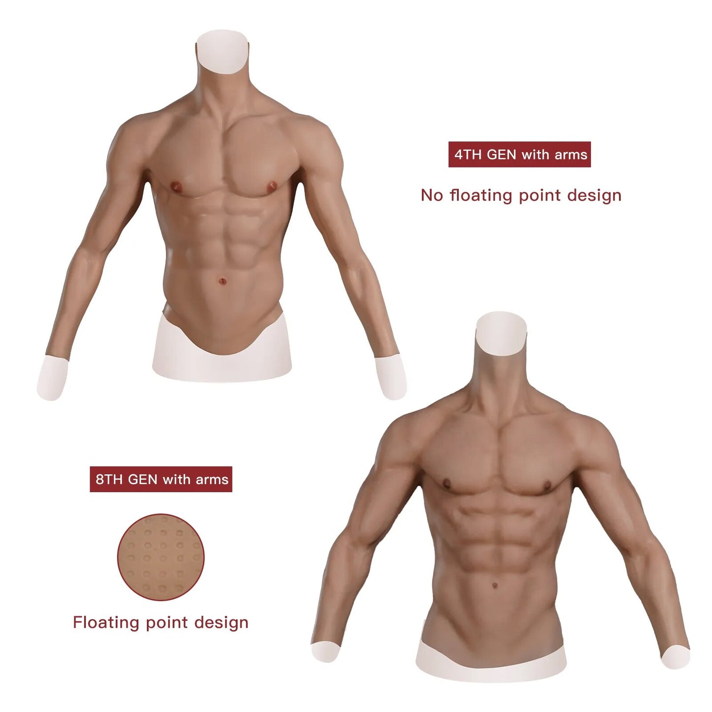 Realistic Silicone Male Muscle Suit Simulation Strong Figure Artificial Sturdy Chest Men Crossdresser Macho Cosplay
