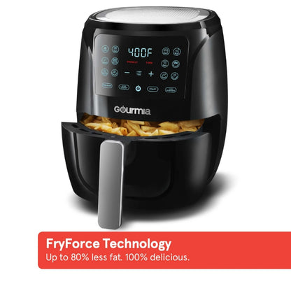 Gourmia 4 Qt Digital Air Fryer with Guided Cooking, Bake, Roast, Broil, Dehydrate, Reheat, and keep warm