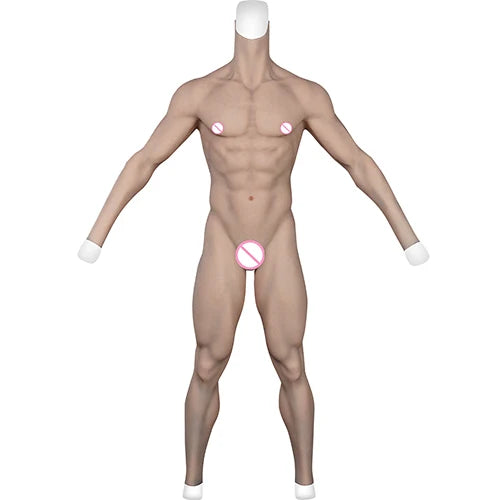 Crossdressing Men Fake Muscle Suit Full Bodysuit Fake Man Muscles Silicone Fake Chest Cosplay Costumes Silicone Prostheses Pants