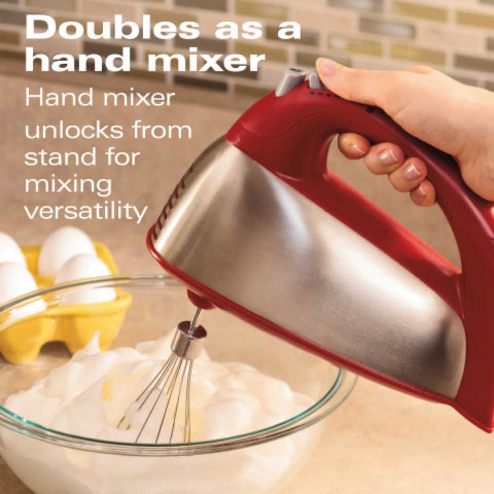 Hamilton Beach Classic Hand and Stand Mixer Red, 4 Quart, Model 64654  Blender Portable