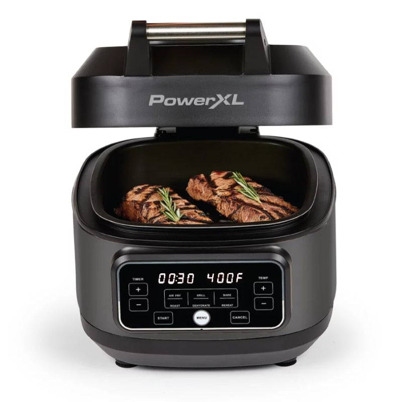 PowerXL Grill Air Fryer for Home, Black, 5.5 Quart Multi-Cooker, Roast, Grill, Bake, Dehydrate, Reheat,