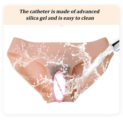 Silicone Vaginal Panties Shorts Insertable Vagina With Urinary Tube Adult for Men Crossdresser