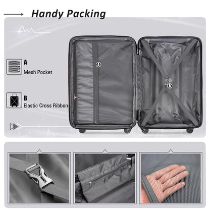 Expandable Spinner Wheel 3 Piece Luggage Set ABS Lightweight Suitcase with TSA Lock