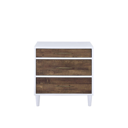 Lurel Night Table in White & Weathered Oak 97551