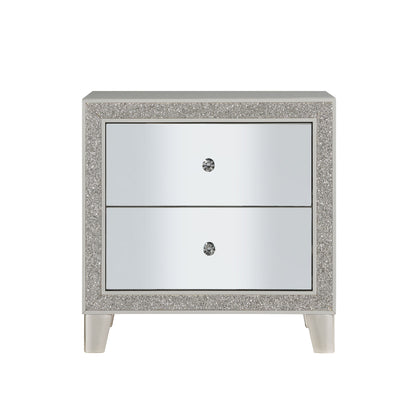 Sliverfluff Nightstand, Mirrored  Champagne Finish BD00243