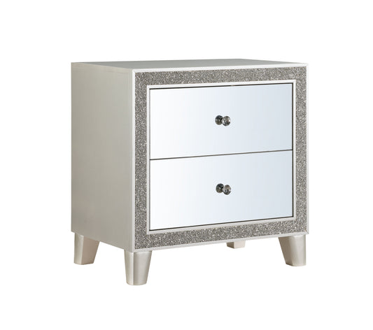 Sliverfluff Nightstand, Mirrored  Champagne Finish BD00243