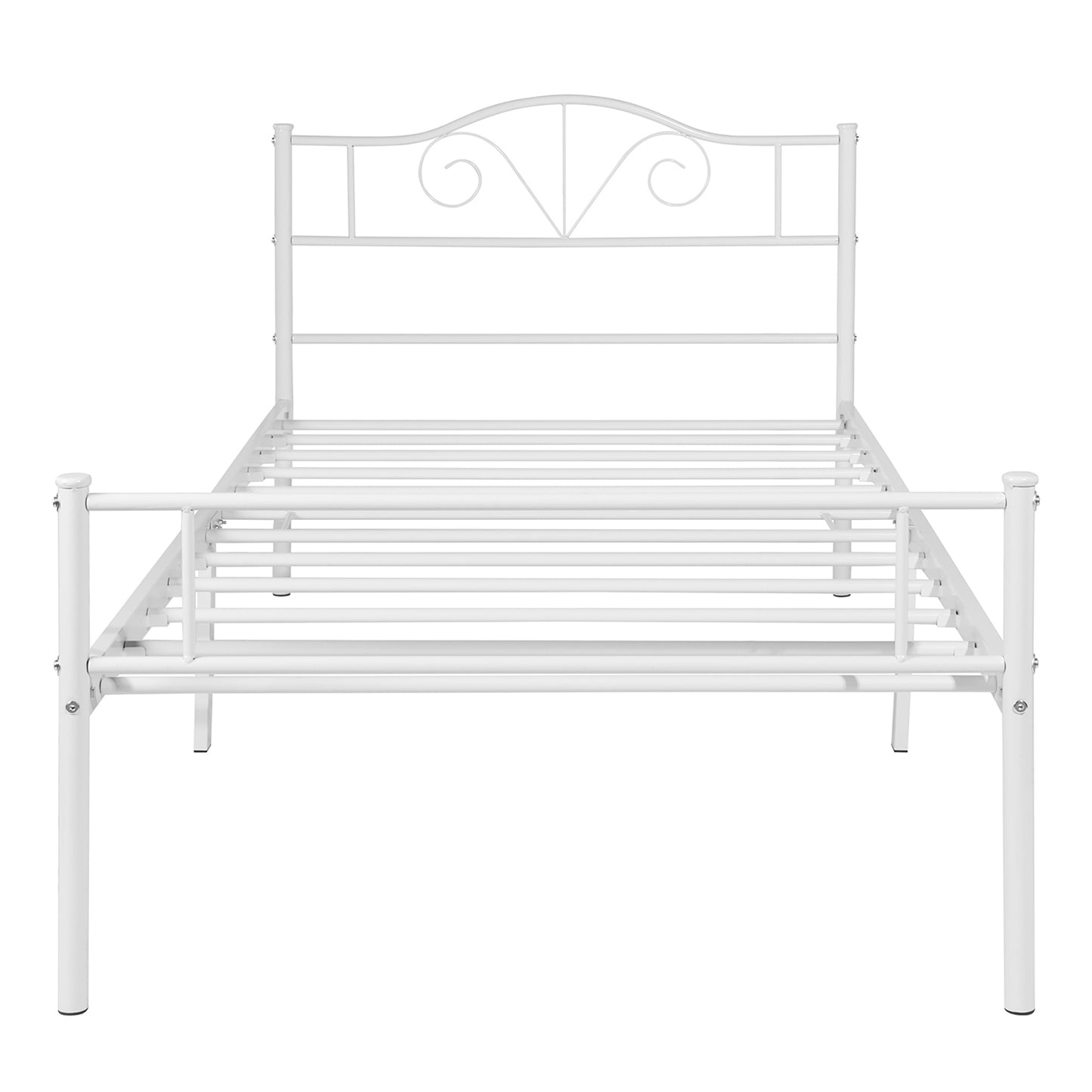 LT twin size single bed frame in white color for adult and children used in bedroom or dormitory with large storage space under the bed
