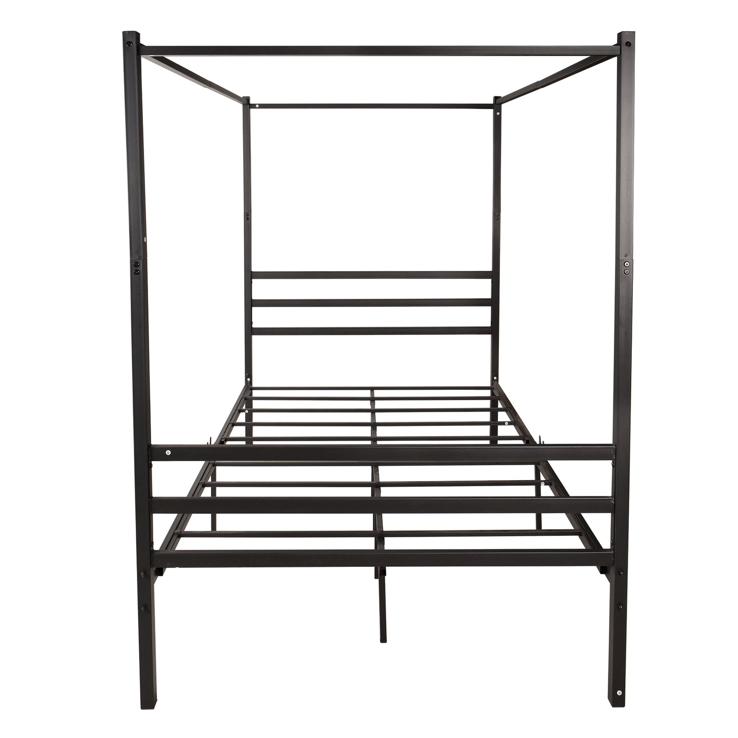 Sturdy Minimalistic Metal Canopy Bed Frame, Platform Bed Frame Full w Frame ,Full Black