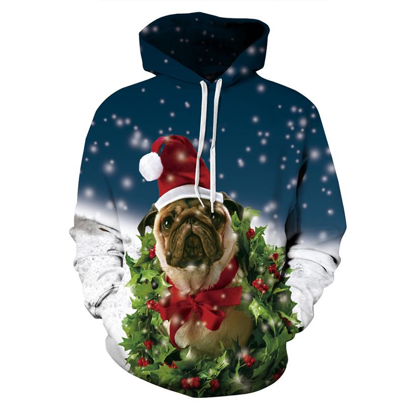 Adorable Dog Christmas 3D Printed Hoodie Sweatshirt