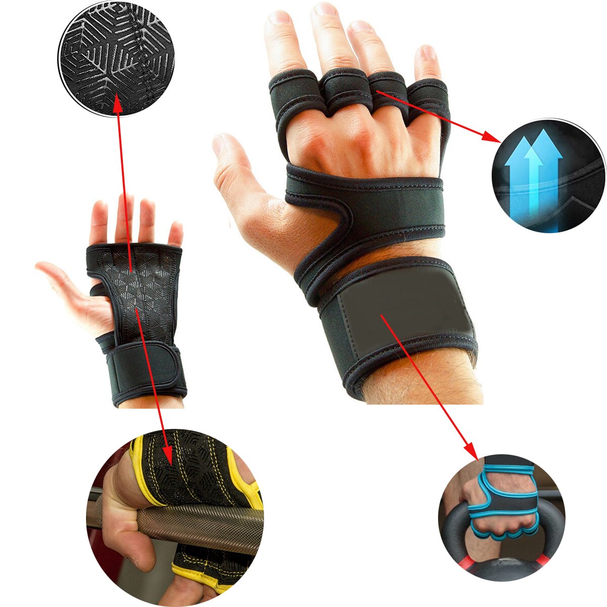 Power Lifting Workout Gloves