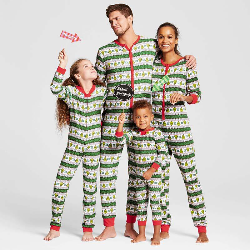 Christmas Holiday Winter Family Long John Pajamas PJ.