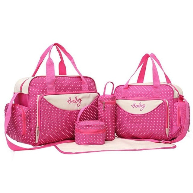 5 Piece Proud Mom Diaper Bag Set