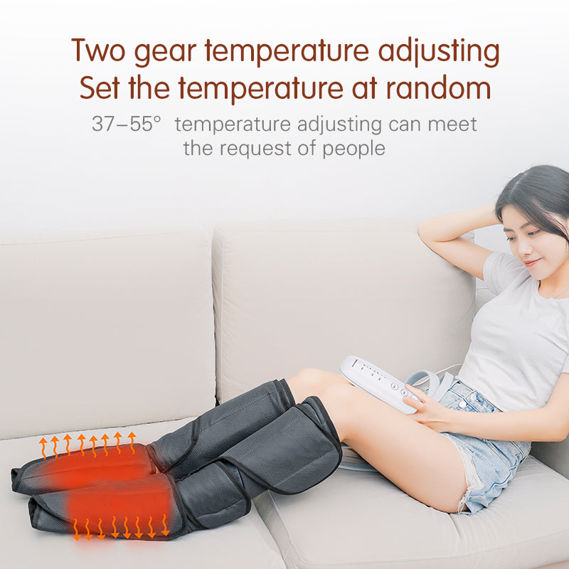 Compression, Circulation, Relaxation & Recovery Leg  Foot & Calf Air Wave  Electric Heated Massager with Remote