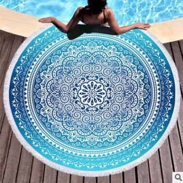 Summer Hot Round Tassel Design Floral Boho Towel Decor or Tapestry