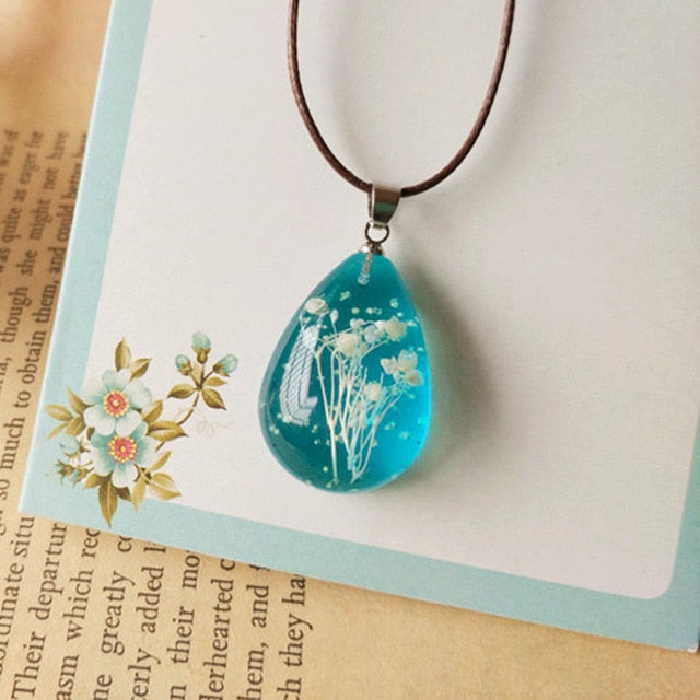 Gorgeous Natural Baby's Breath Dried Flower Necklace Choker