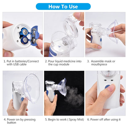 Portable Quiet Nebulizer Medical Steaming Inhaler for Adults & Kids
