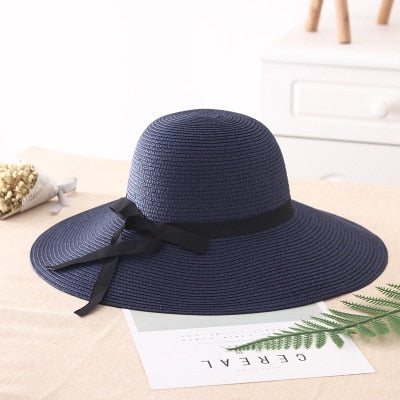 Sun Kissed Beautiful Wide Brim Straw Hat with Ribbon