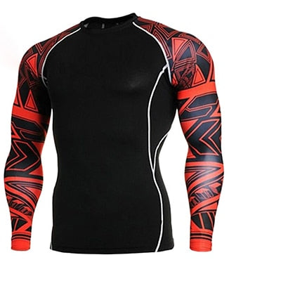 Fitness MMA Boxing Shirt Men Rashguard Skull Print 3D Boxing Jerseys Tops