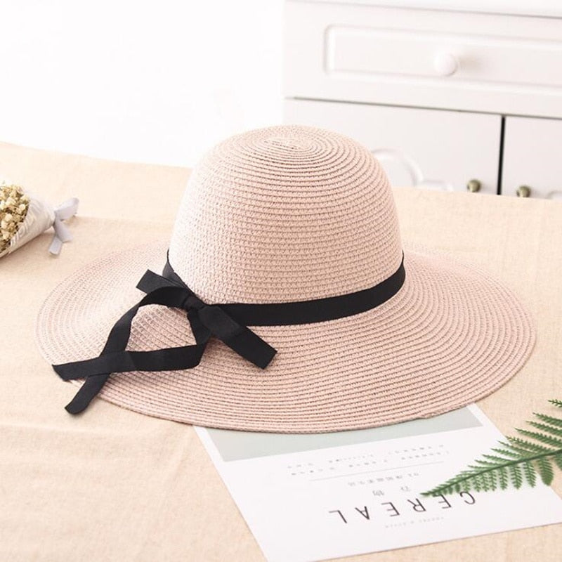 Sun Kissed Beautiful Wide Brim Straw Hat with Ribbon