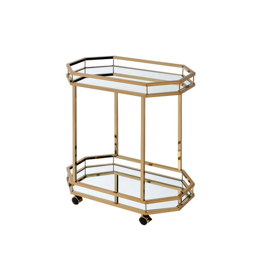 Lacole Serving Cart, Champagne & Mirror 98197