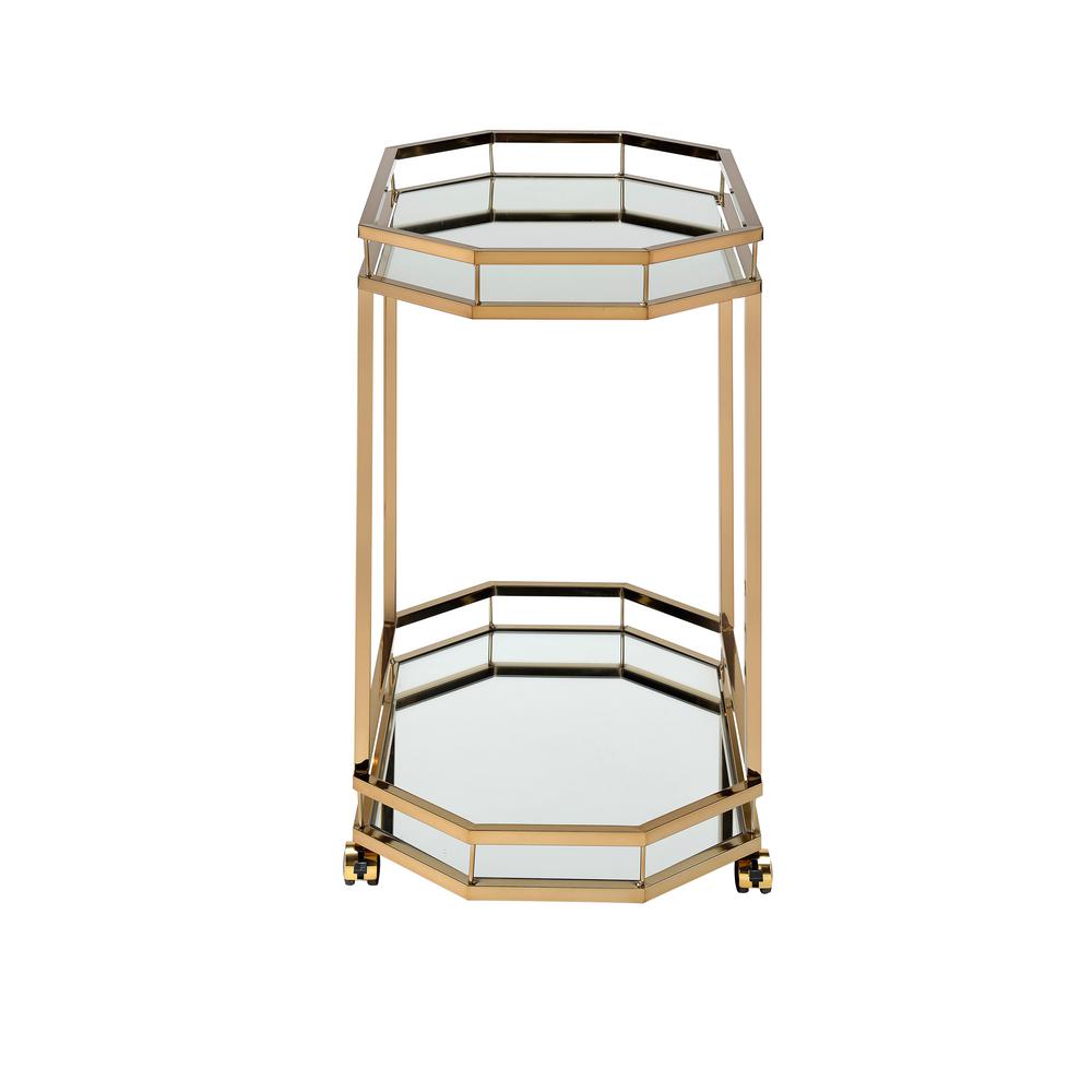 Lacole Serving Cart, Champagne & Mirror 98197