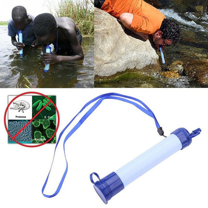 Portable Personal Water Purifier Straw Filter Emergency Preparedness Wild Outdoor Essentials Camping Hiking Family Outing Drinking Fishing Hunting