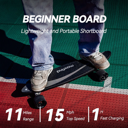 MaxFind Electric Short Board Professional  Single Rocker Beginner Skateboard