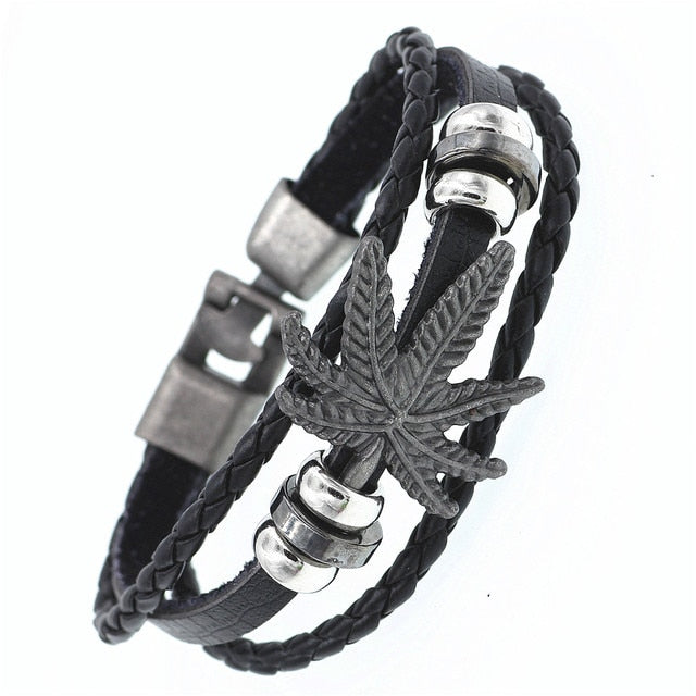 Multilayer Men Casual Fashion Braided Leather Bracelet Punk Rock Jewelry