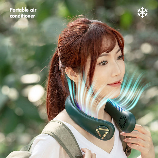 Portable Neck Fan, Hands Free Air Conditioner, Leafless, Rechargeable USB