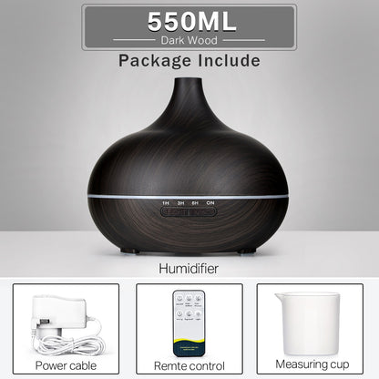 LED 500ML Aroma Diffuser Atomizer Air Humidifier With Remote And