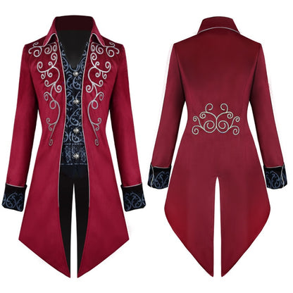 Vampire Mystique Medieval Men's Steampunk Tailcoat Cosplay Trench Frock