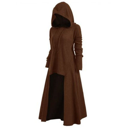 Mystery Goddess High Low Knitted Gothic Punk Hooded Dress