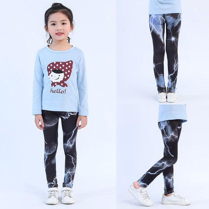 Fun Girls Print Leggings Baby Girl Clothes Kids Print Flower Skinny leggings