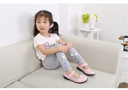Elastic Waist Solid Cute Girl Leggings Children Cartoon Fashion 6T-8T Pants Kids Tights Thick Leggings Flower Rabbit