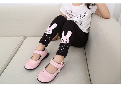 Elastic Waist Solid Cute Girl Leggings Children Cartoon Fashion 6T-8T Pants Kids Tights Thick Leggings Flower Rabbit
