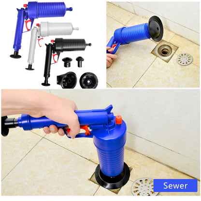 Clogged Pipe Air Pump Pressure Pipe Plunger Drain Cleaner Sewer Sinks Basin Remover Bathroom Kitchen Toilet