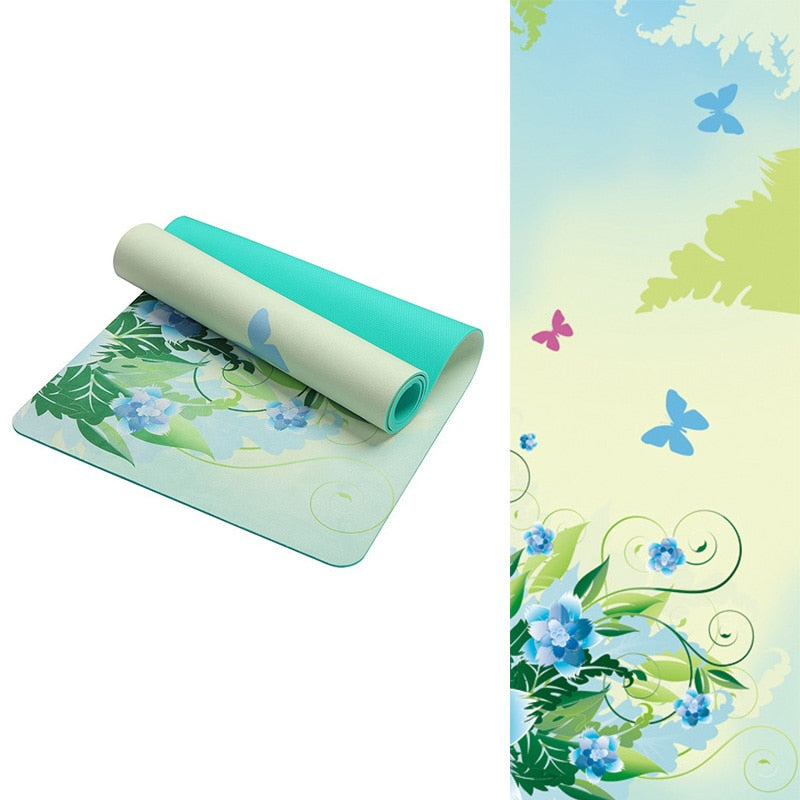 Stretch Pray Do Yoga Lotus Pattern Suede TPE Yoga Mat