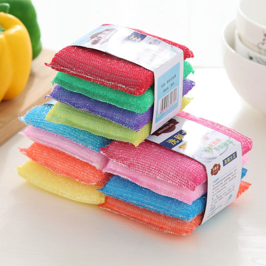 4pcs Dishwashing Soft Cloth Scouring Sponge