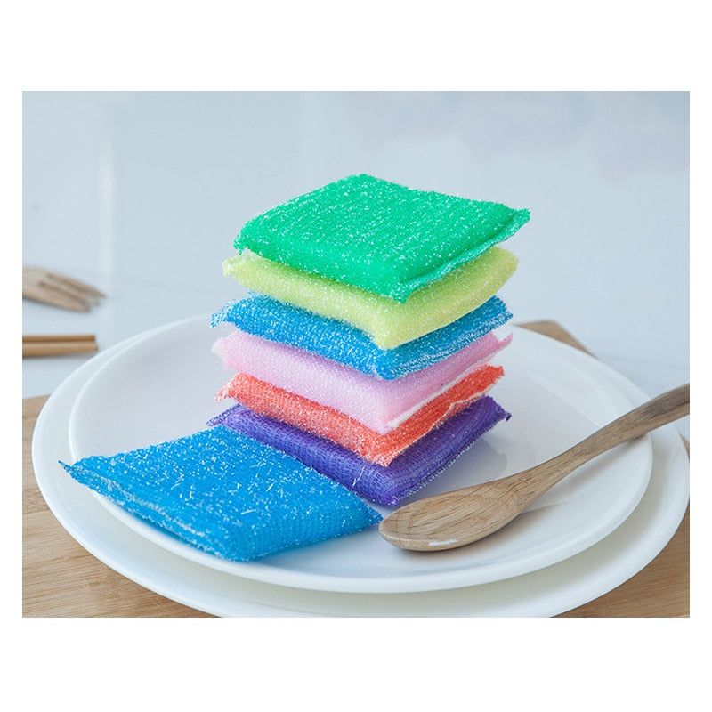 4pcs Dishwashing Soft Cloth Scouring Sponge
